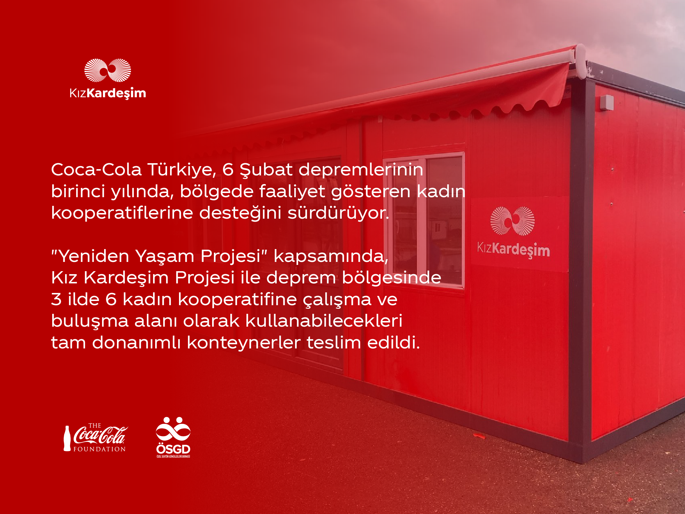 Coca-Cola Türkiye’den Afet Bölgesindeki Kadın Kooperatiflerine Konteyner Desteği