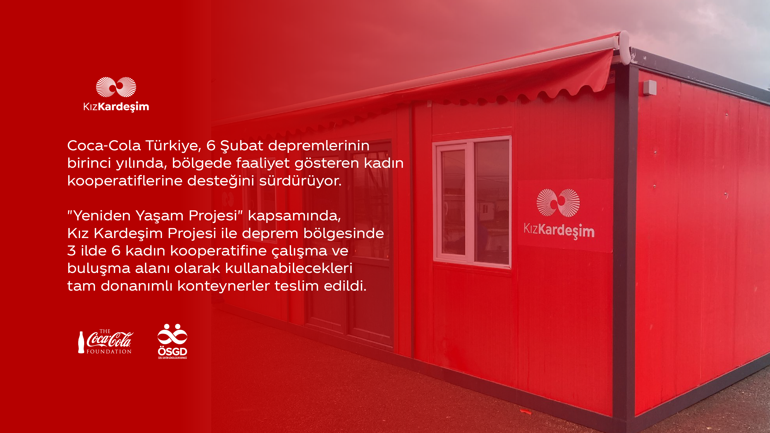 Coca-Cola Türkiye’den Afet Bölgesindeki Kadın Kooperatiflerine Konteyner Desteği