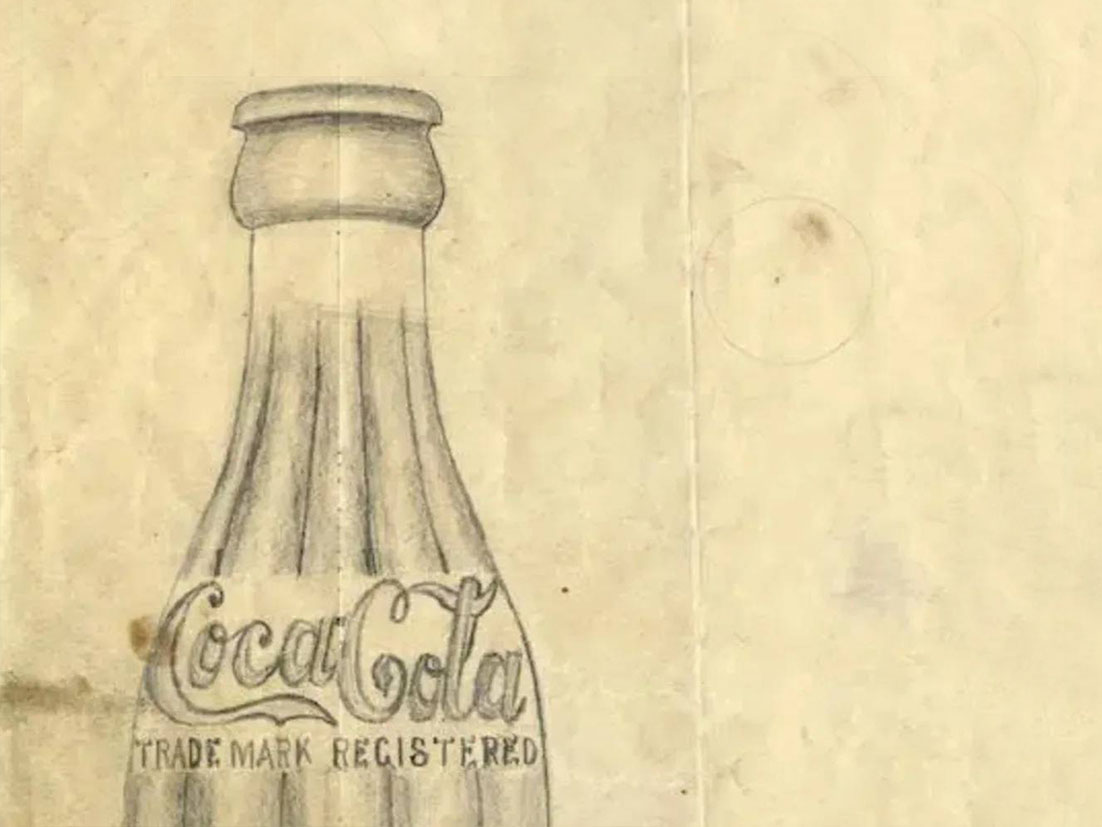 可口可樂瓶的古老插畫