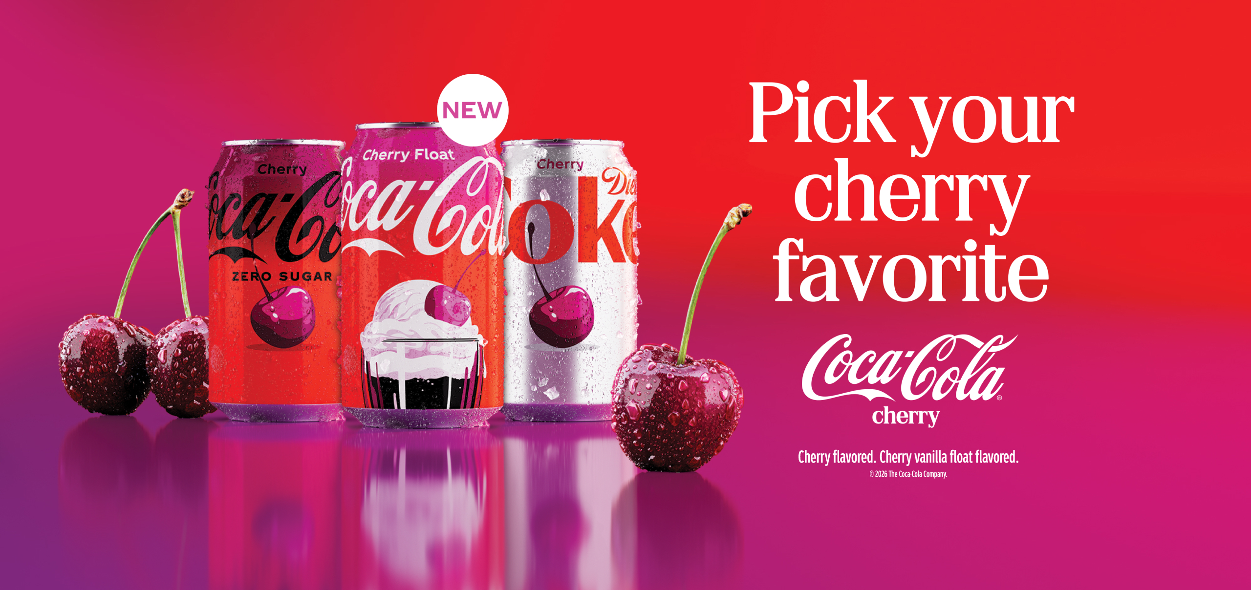 pick your cherry favorite. coca-cola cherry and a lineup of flavors