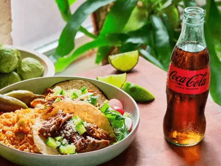 Tacos with Coca-Cola Zero sugar