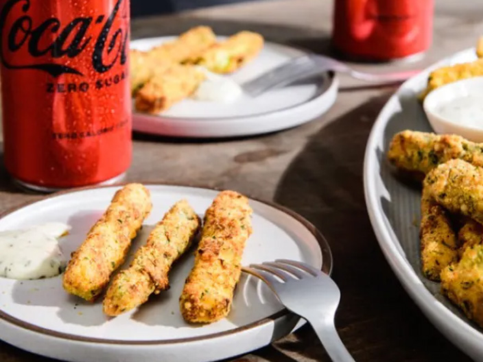 Air Fryer Zucchini Fries with Ranch and Coca-Cola Zero Sugar