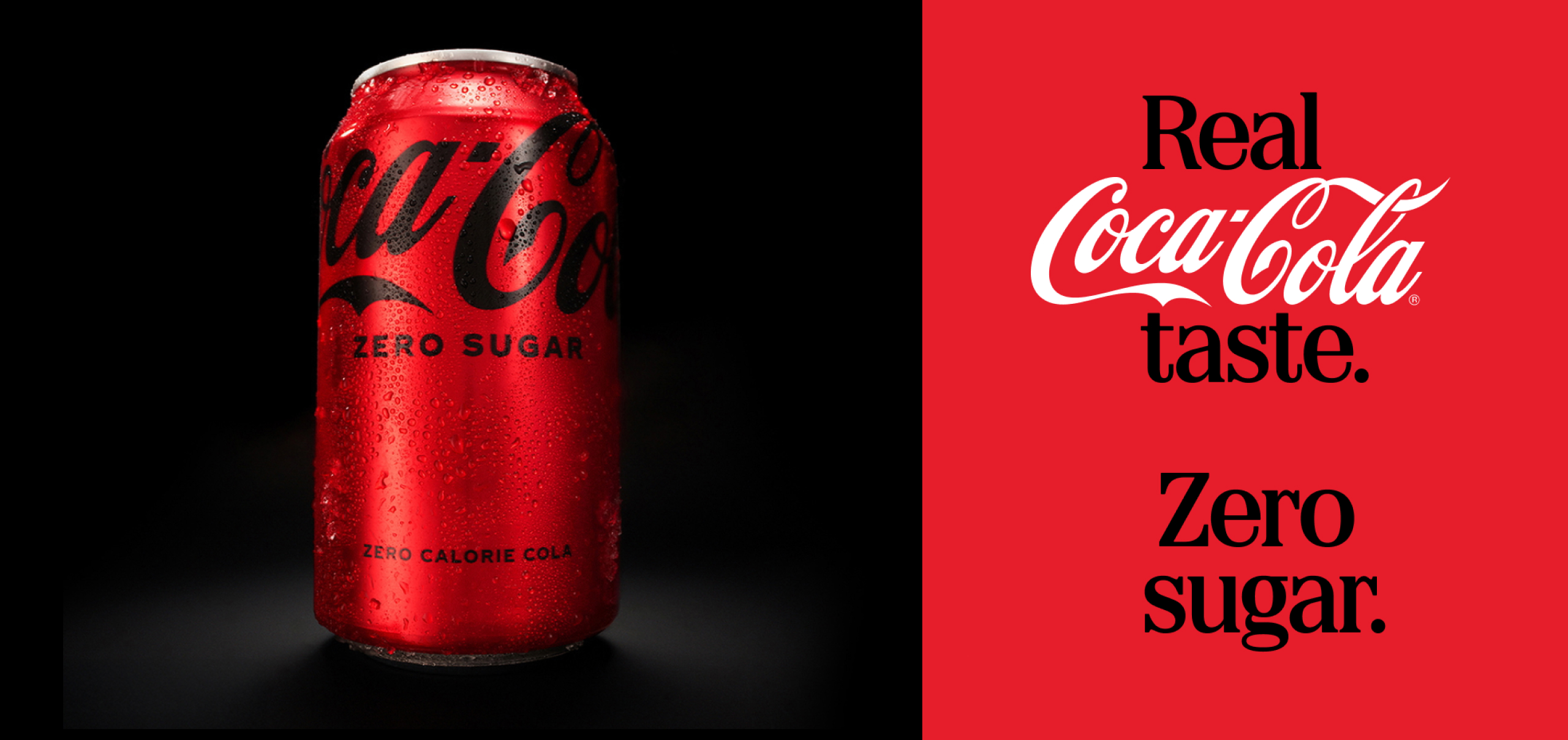 real coca-cola taste. zero sugar.