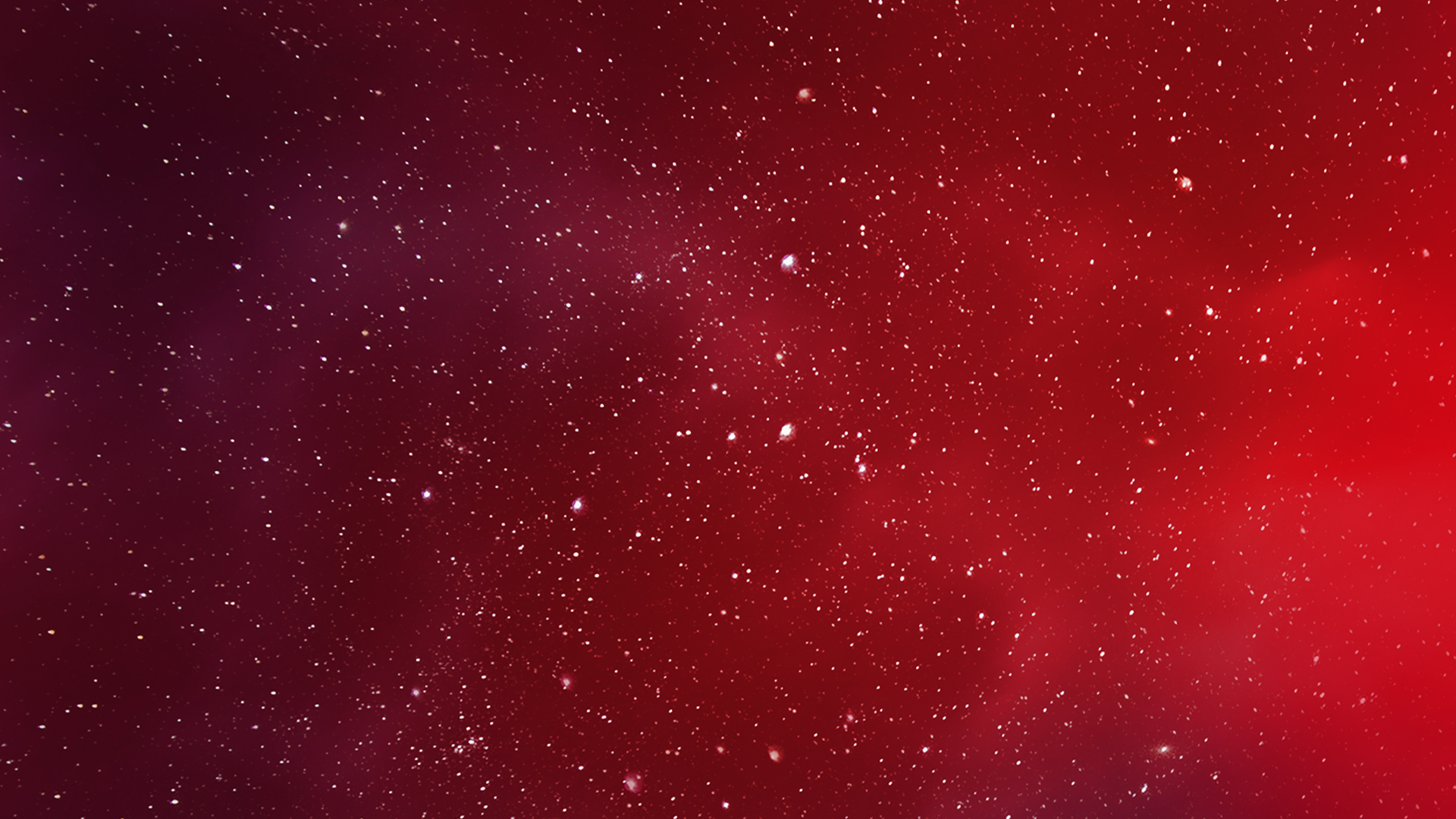 Cielo estrellado con fondo rojo donde se ven dispersas estrellas y galaxias