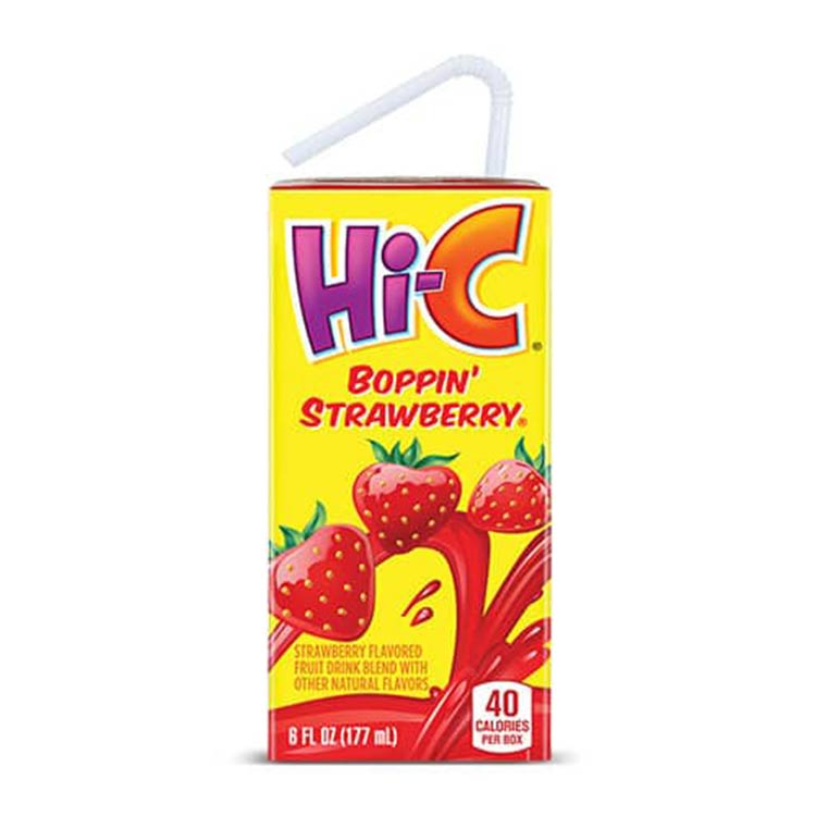 Hi-C Boppin Strawberry Cartons, 6 fl oz, 8 Pack