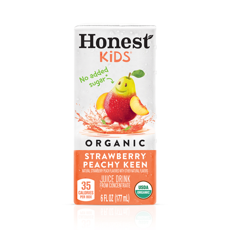 Honest Kids Strawberry Peachy Keen Cartons, 6 fl oz, 8 Pack