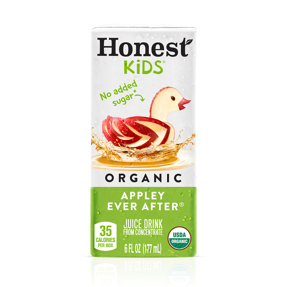 Honest Kids Organic Appley Ever After juice box, 6 fl oz, 35 calories per box.