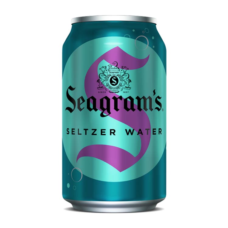 Seagrams Seltzer can on a white background