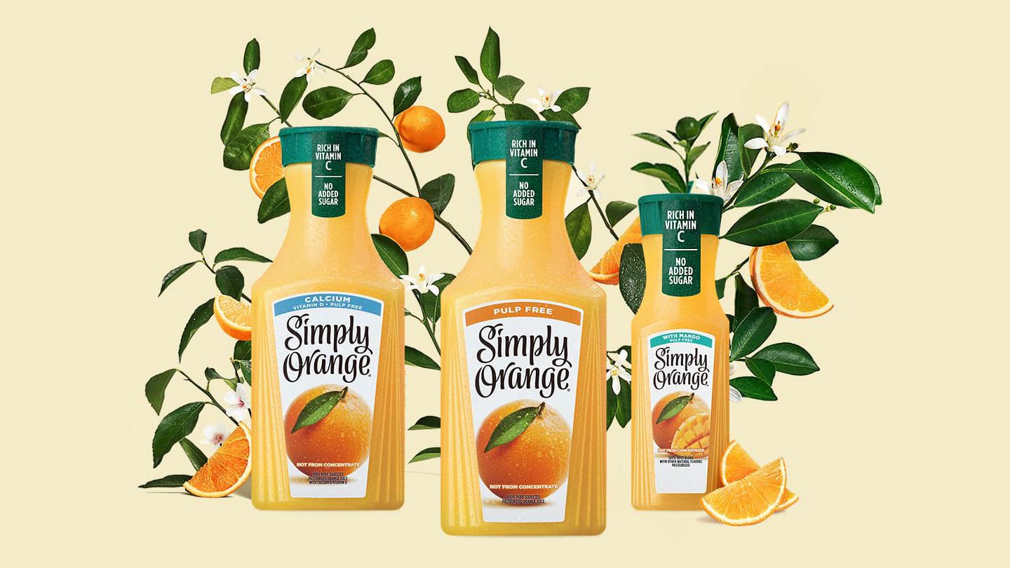 Simply Orange Juice bottles