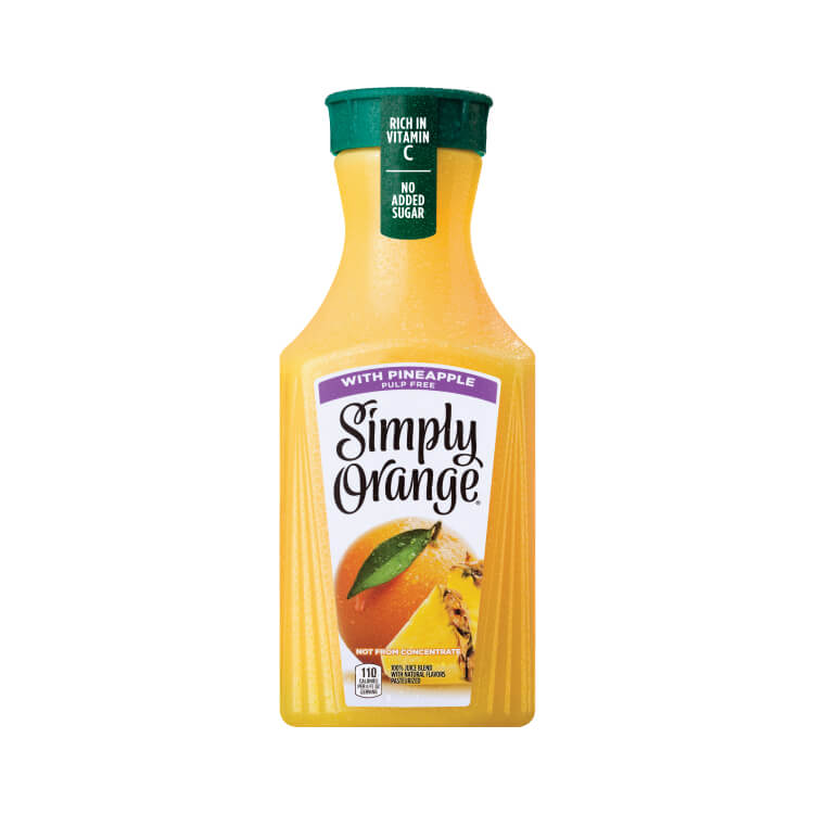 Simply Orange w/ Pineapple Juice Bottle, 52 fl oz