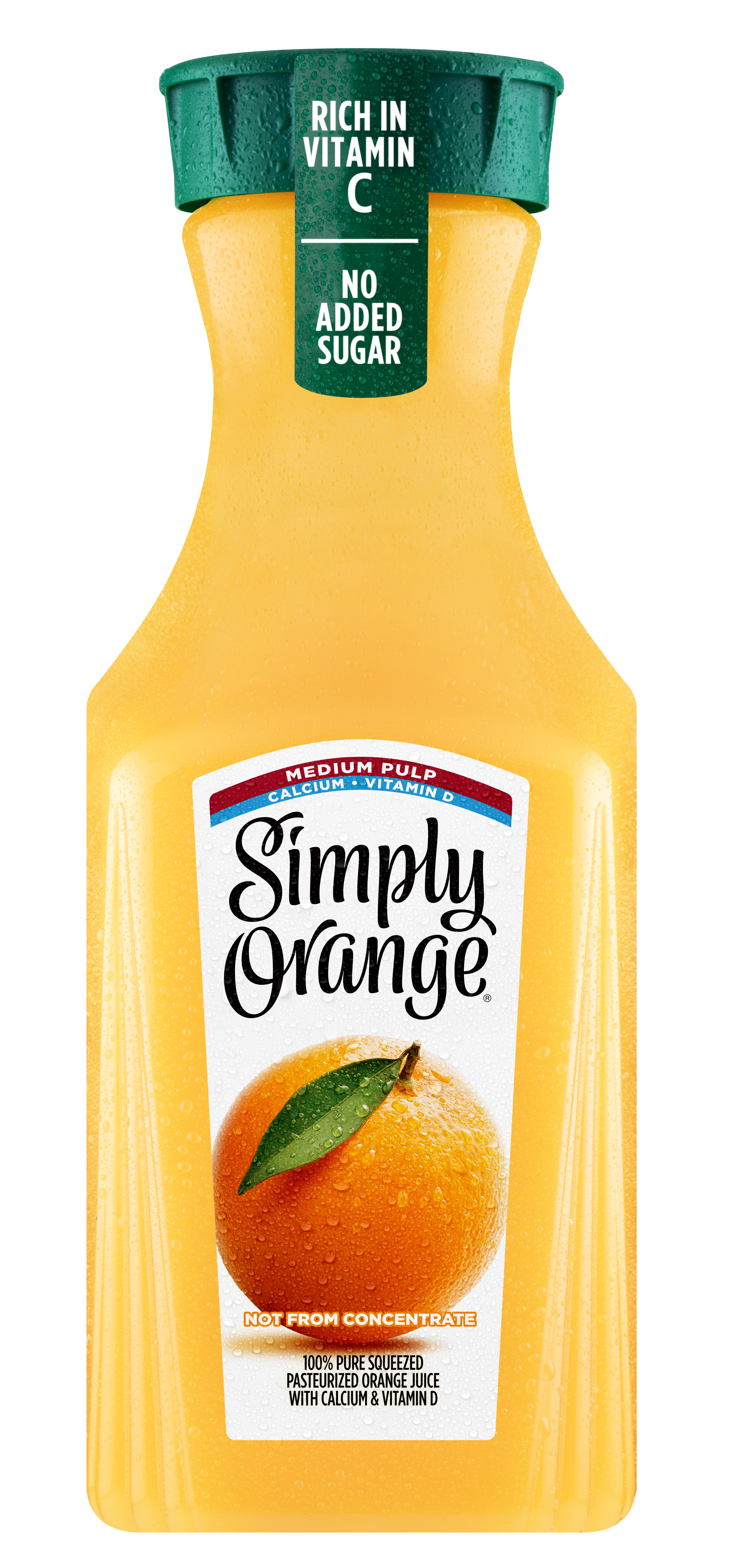 Simply Orange Medium Pulp Calcium and Vitamin D Juice Bottle, 52 fl oz