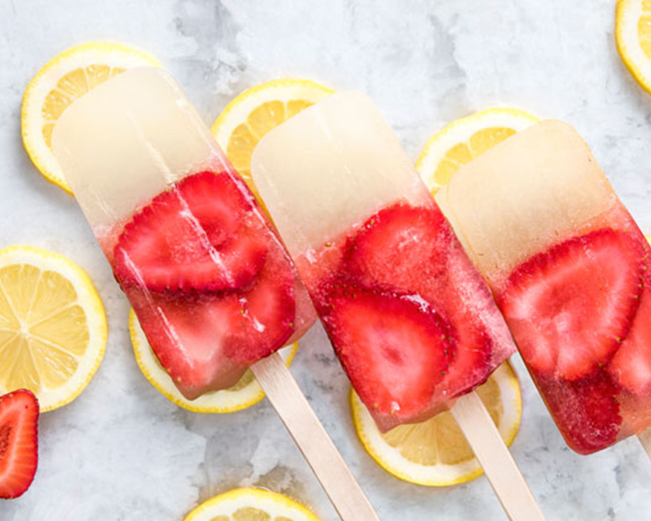 Simply Light Lemonade Strawberry Ice Pops