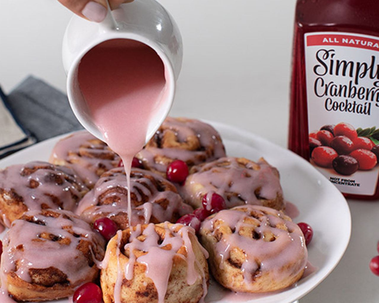 Simply Cranberry Glazed Cinnamon Rolls Recipe