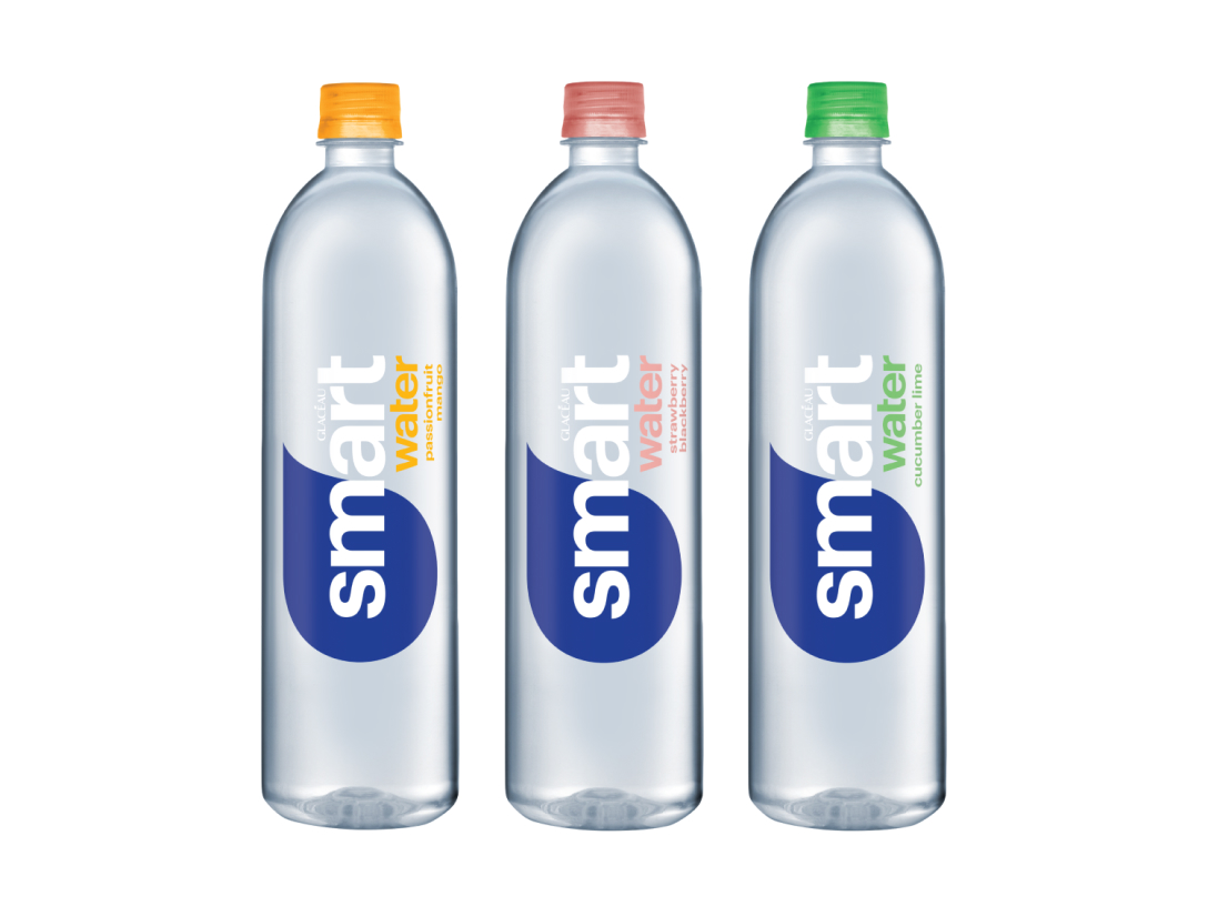 three bottles of smartwater flavors