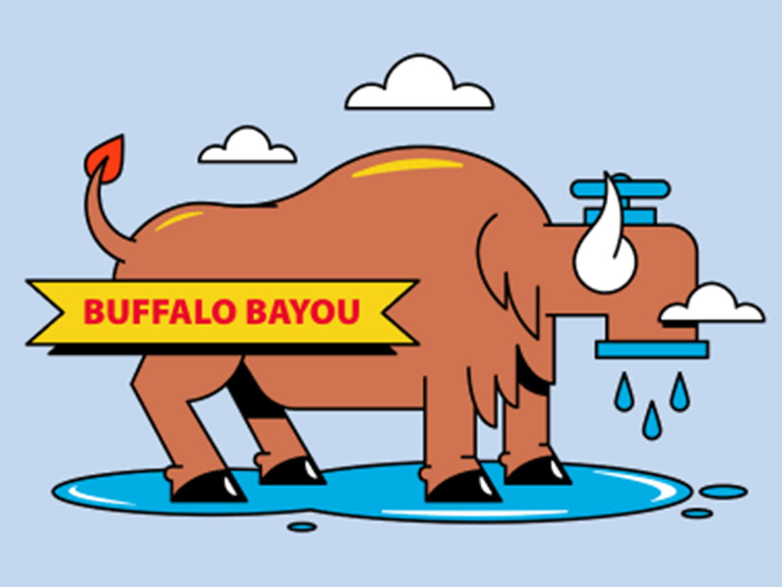 An illustration of a Buffalo Bayou