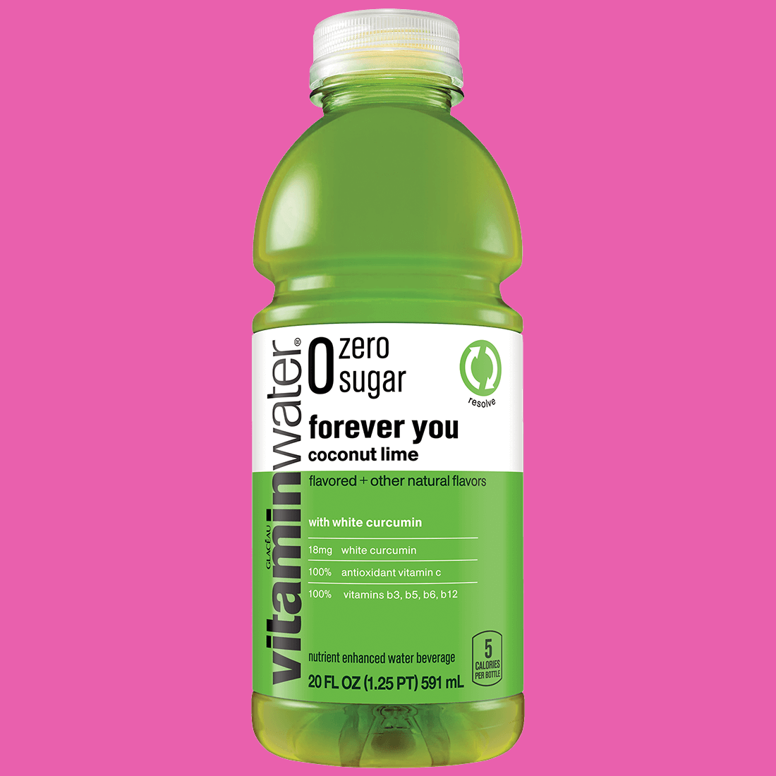 vitaminwater zero sugar forever you, coconut lime Bottle, 20 fl oz