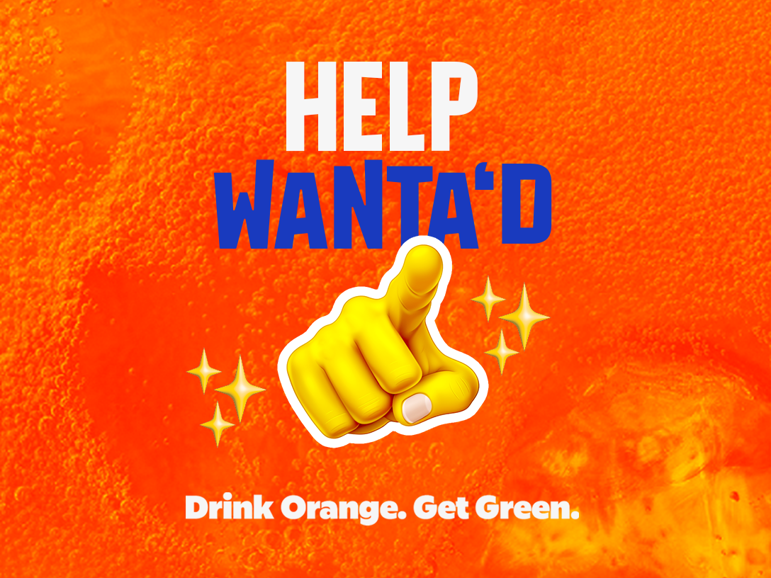 help wanta'd drink orange. get green