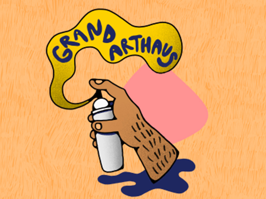 An illustration of a hand holding a spray