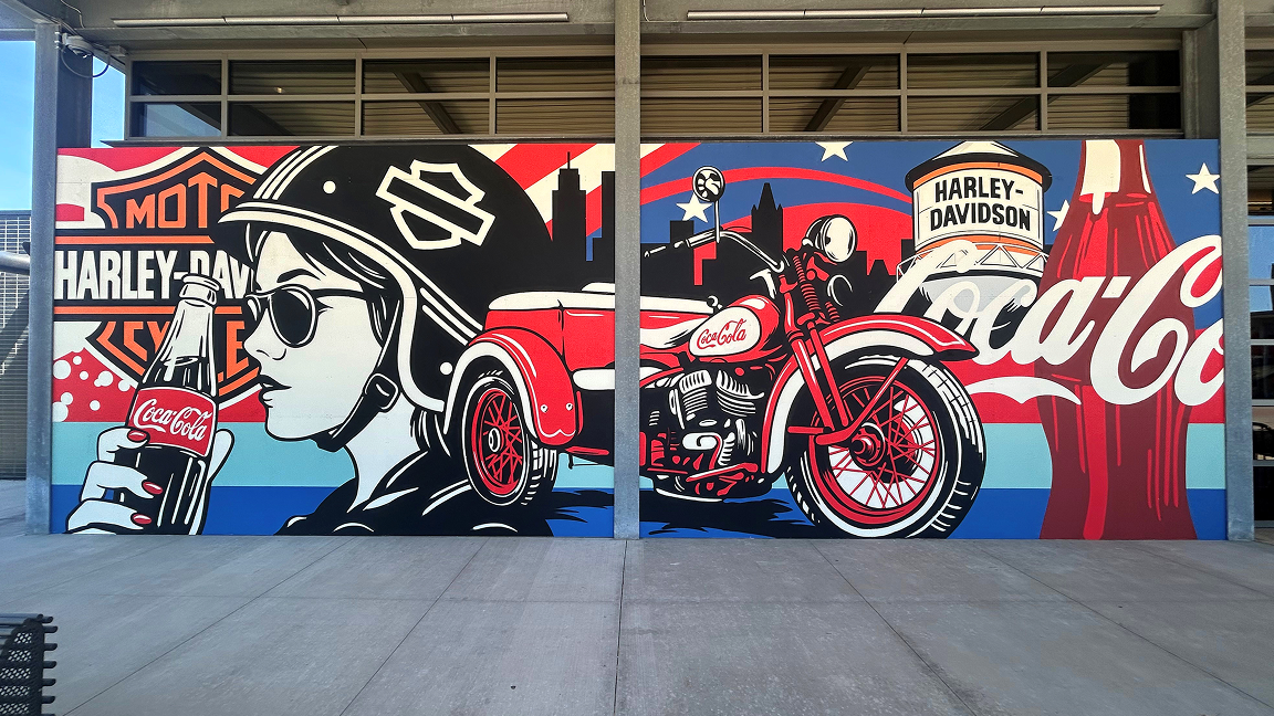 American freedom on two wheels, Mural de Greg Gossel | Coca-Cola