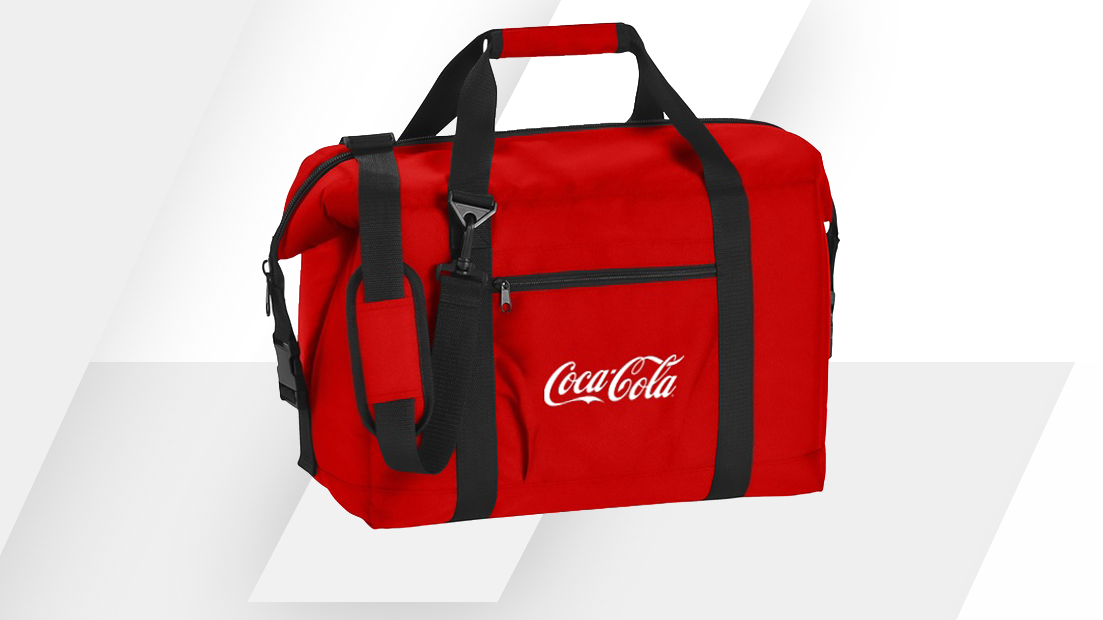 Promotional banner showcasing a red Coca-Cola branded cooler bag for the Fall Football sweepstakes.
