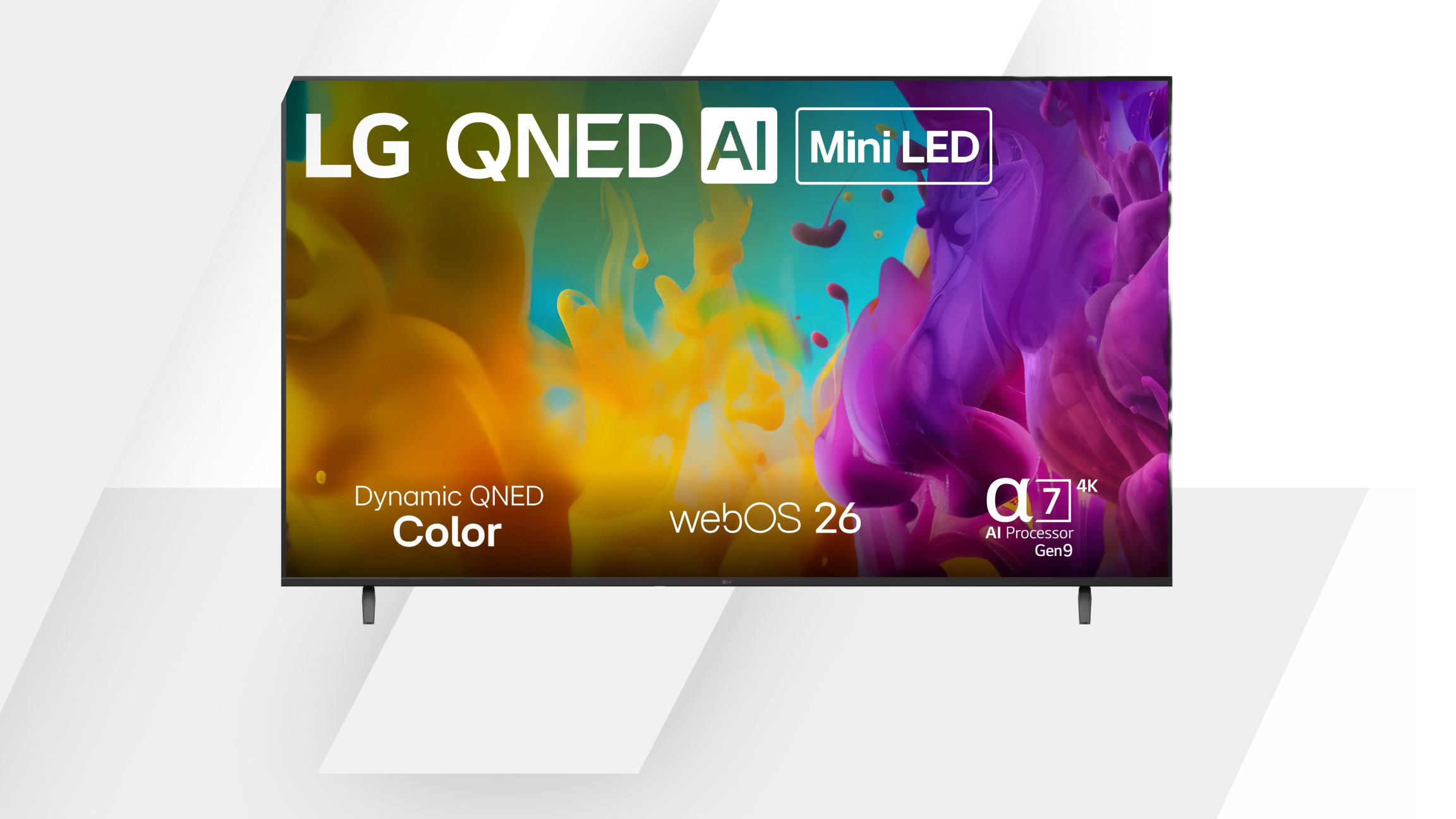 Promotional image showcasing an LG Smart TV screen displaying vibrant colors for the Fall Football campaign.