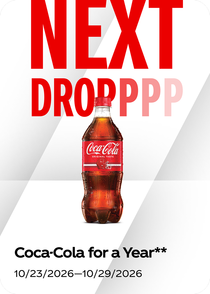 Live weekly prize drop featuring free Coca-Cola for a year for the Fall Football campaign.