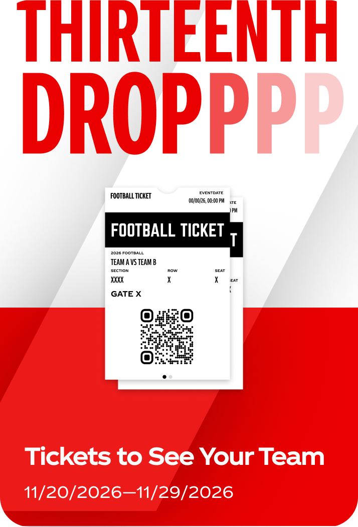 Thirteenth and final Coca-Cola fall football drop displaying a game ticket with a scannable QR code.