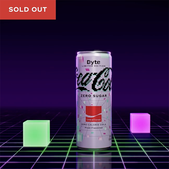 Cna of Byte edition of Coca Cola Zero in a virtual world