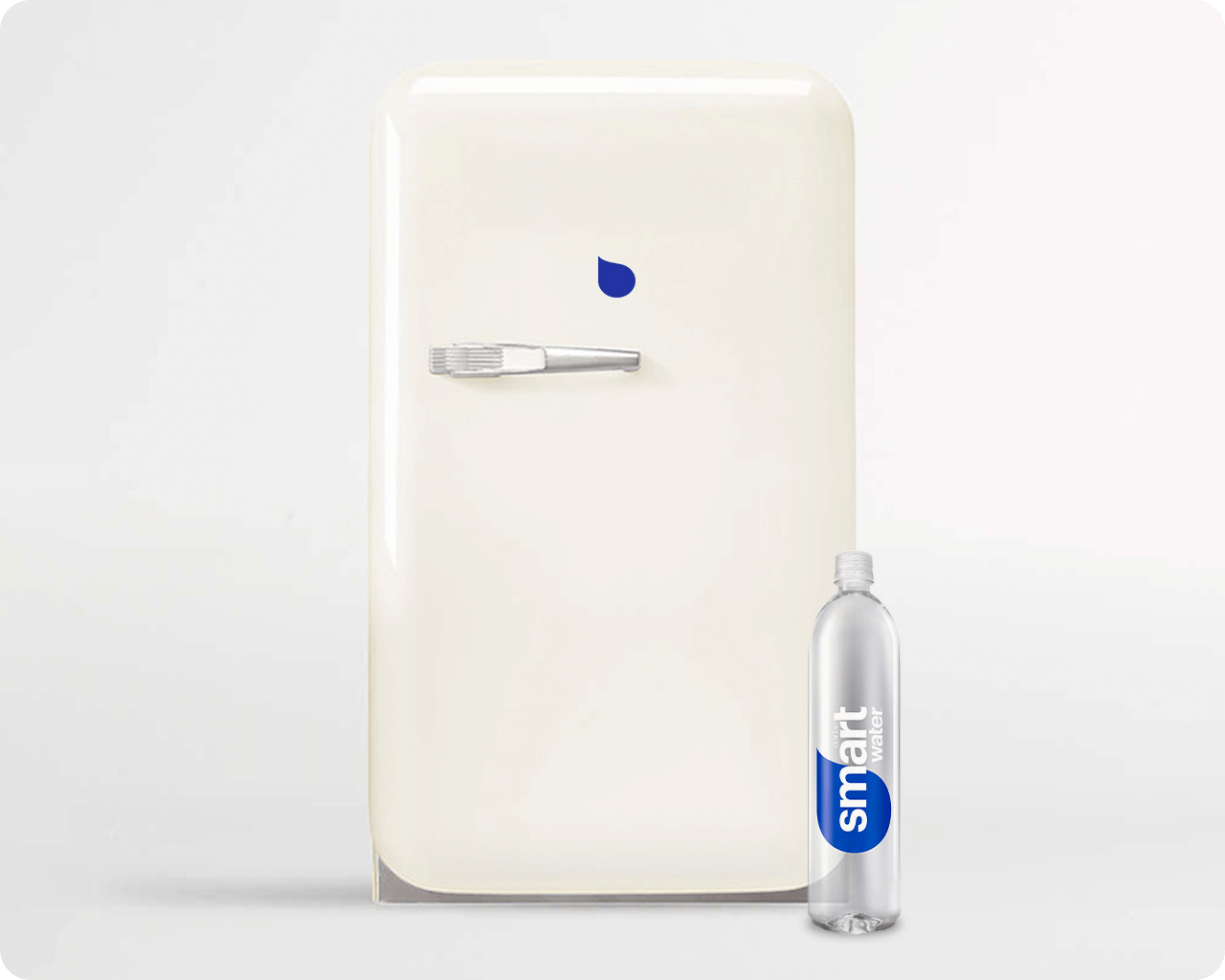 Refrigerator with a bottle of smartwater