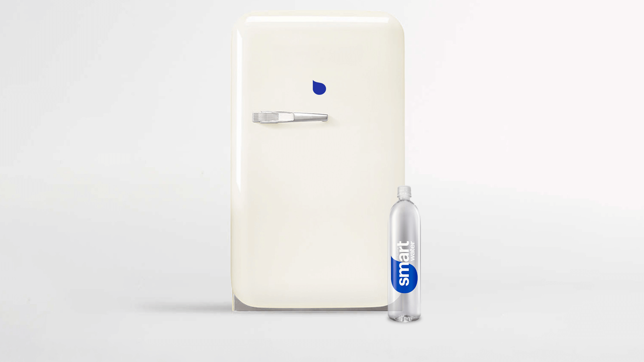 Smeg Refrigerator with bottle of smartwater