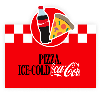 Pizza and ice-cold Coca-Cola