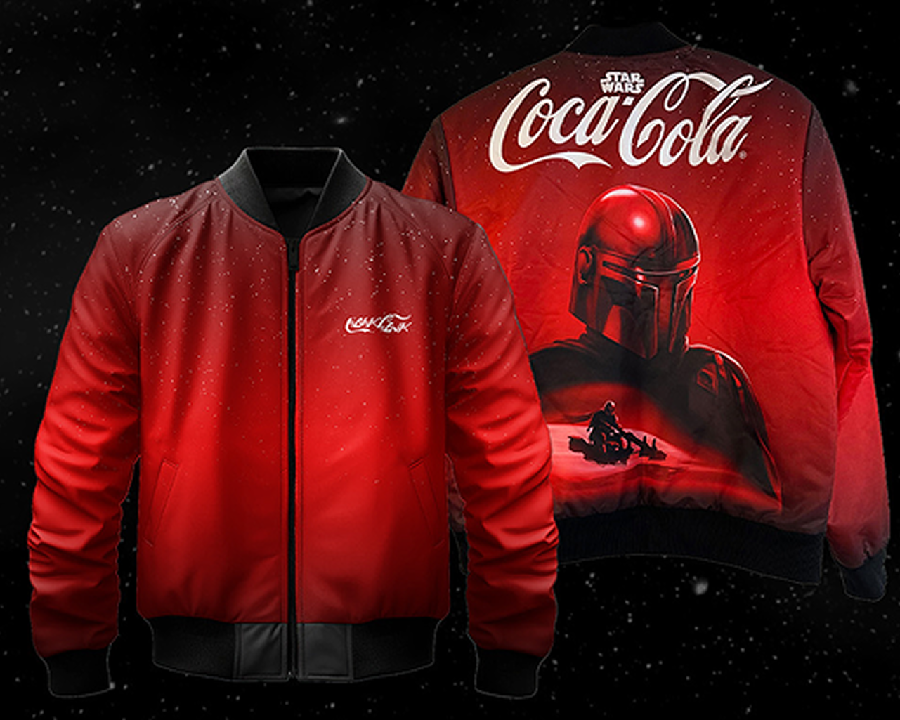 Celebra dos mundos legendarios con esta chamarra bomber de edición limitada de Coca-Cola y Star Wars™.