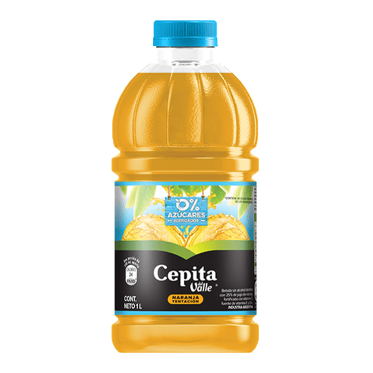 Botella Cepita del Valle Naranja Tentación