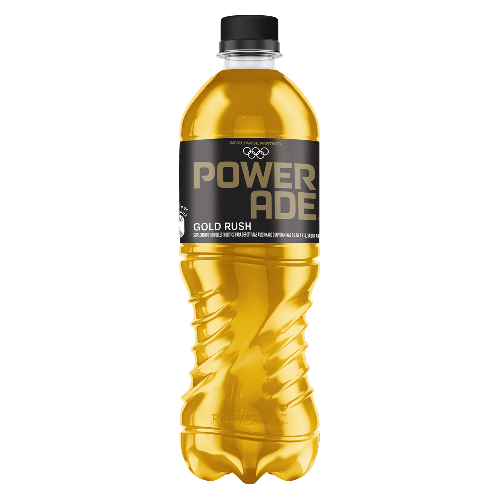 Botella de Powerade Gold Rush