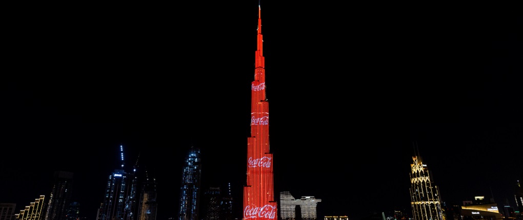 إعلان كوكاكولا على برج خليفة