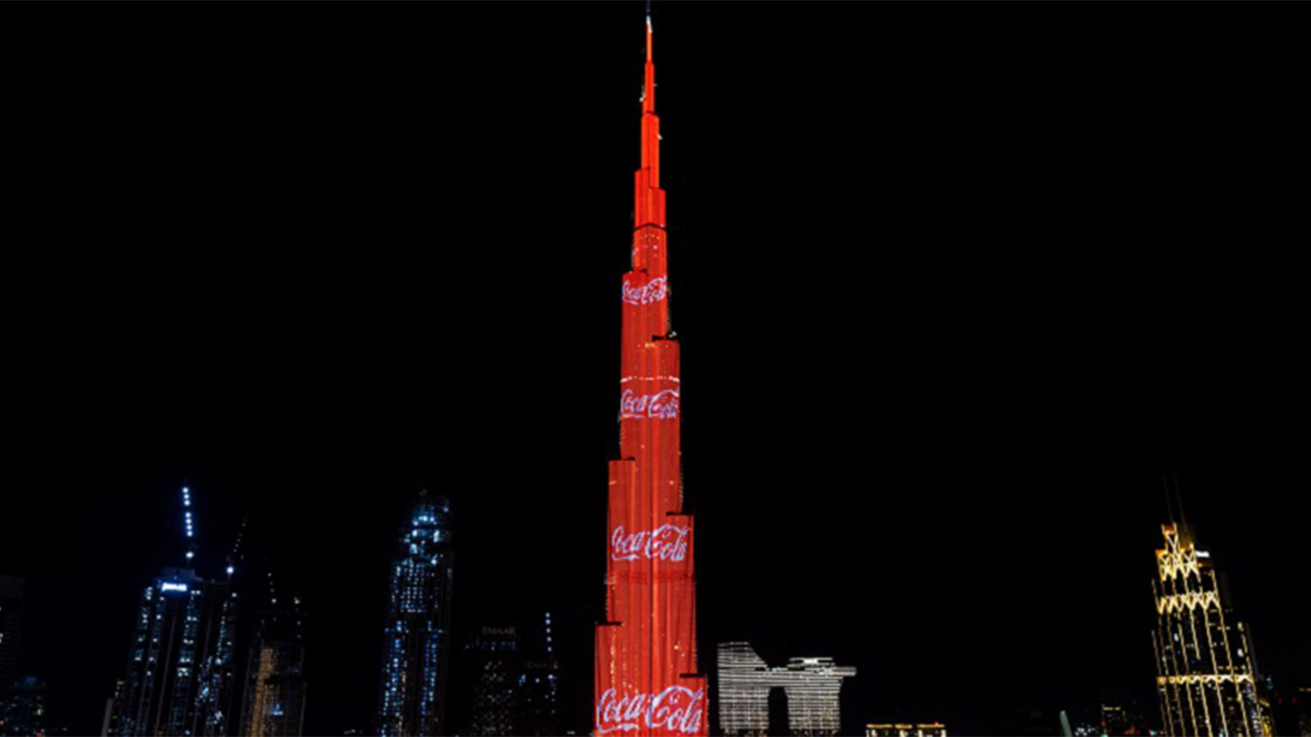 Coca-Cola Advertising at the Burj Khalifa.