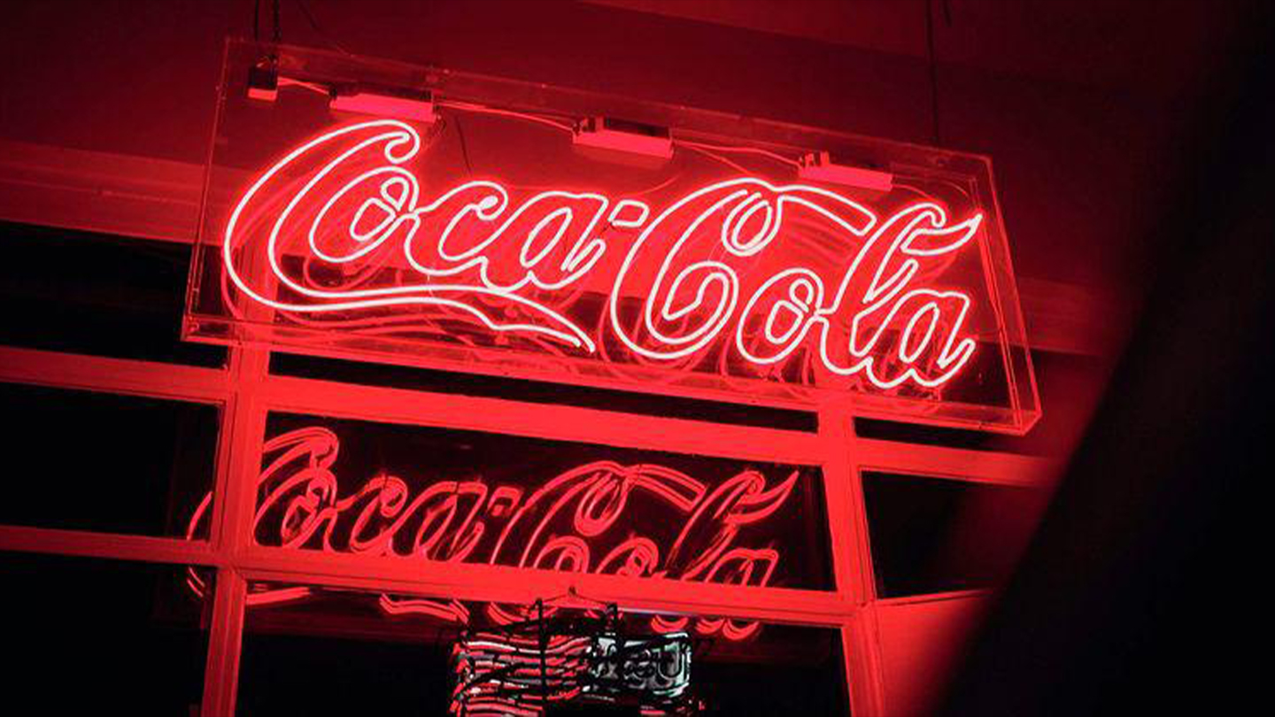Red Coca-Cola neon sign
