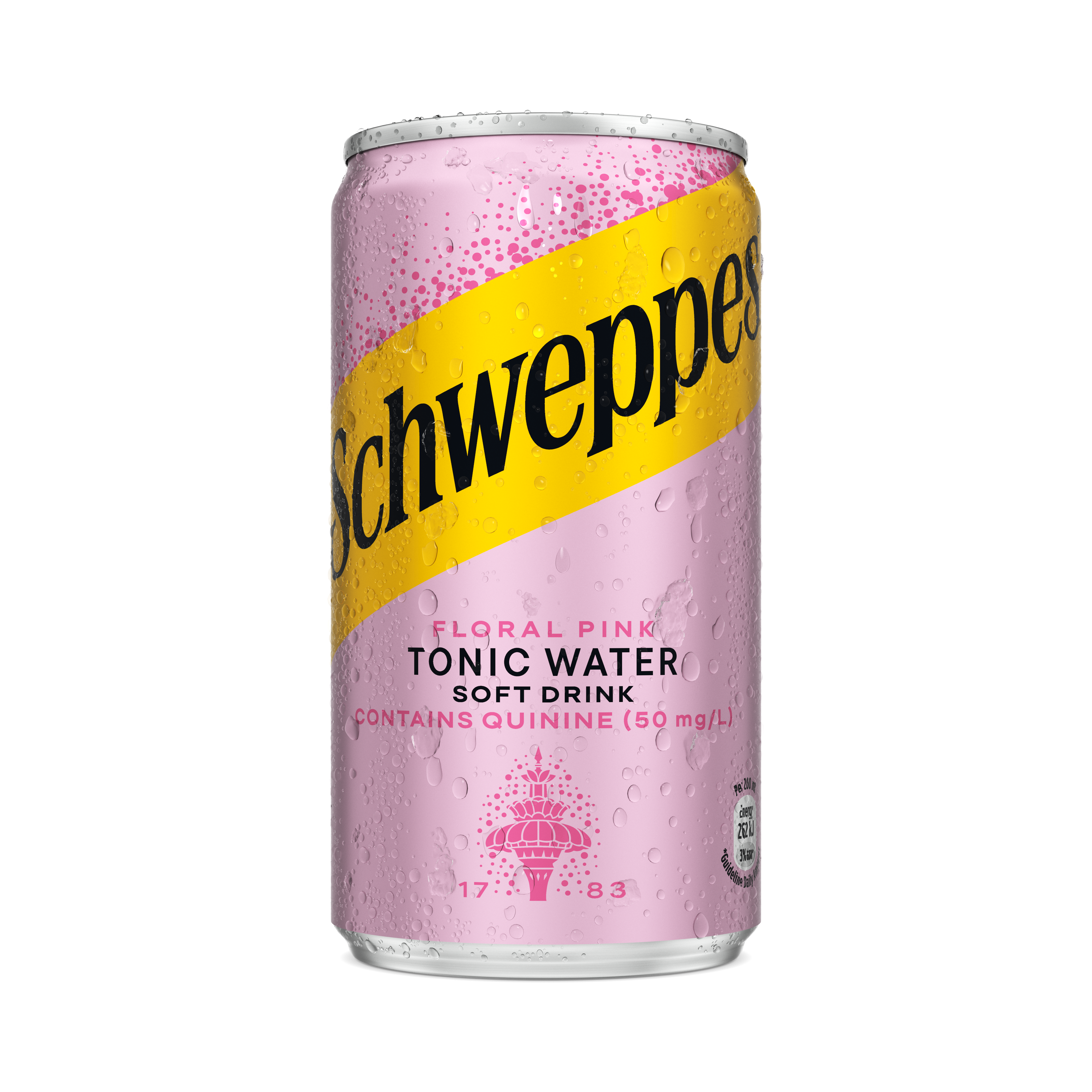 Bottle of Schweppes Floral Pink Indian Tonic Water
