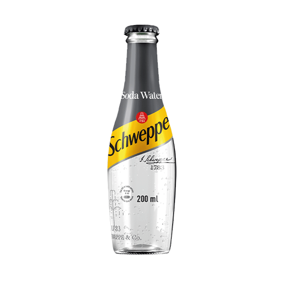 Bottle of Schweppes Soda Water